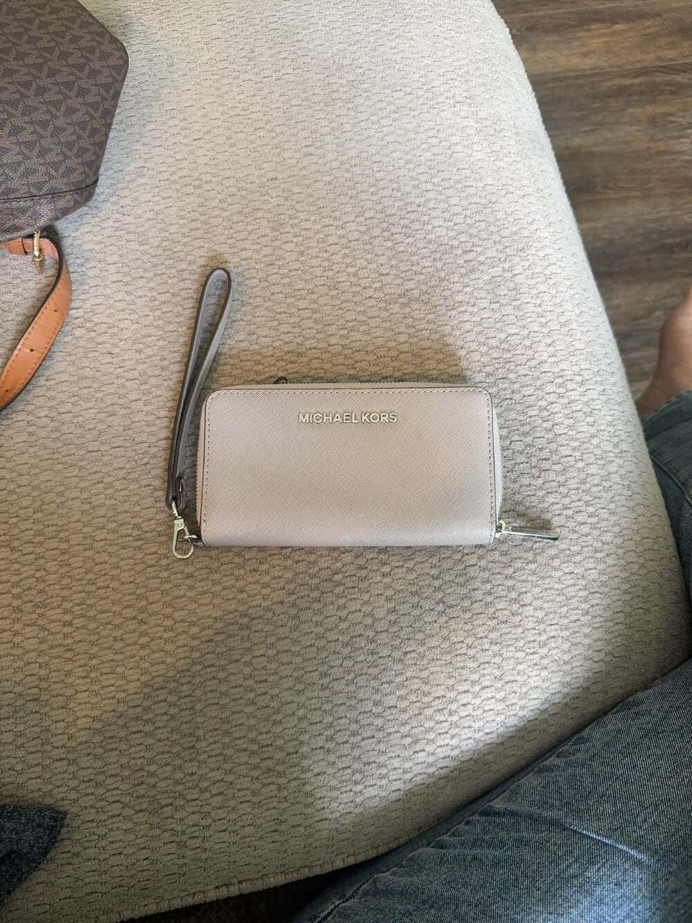 Michael Kors Saffiano Leather Zip-Around Wristlet Wallet